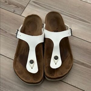 Birkenstock White Leather Women's Sandals